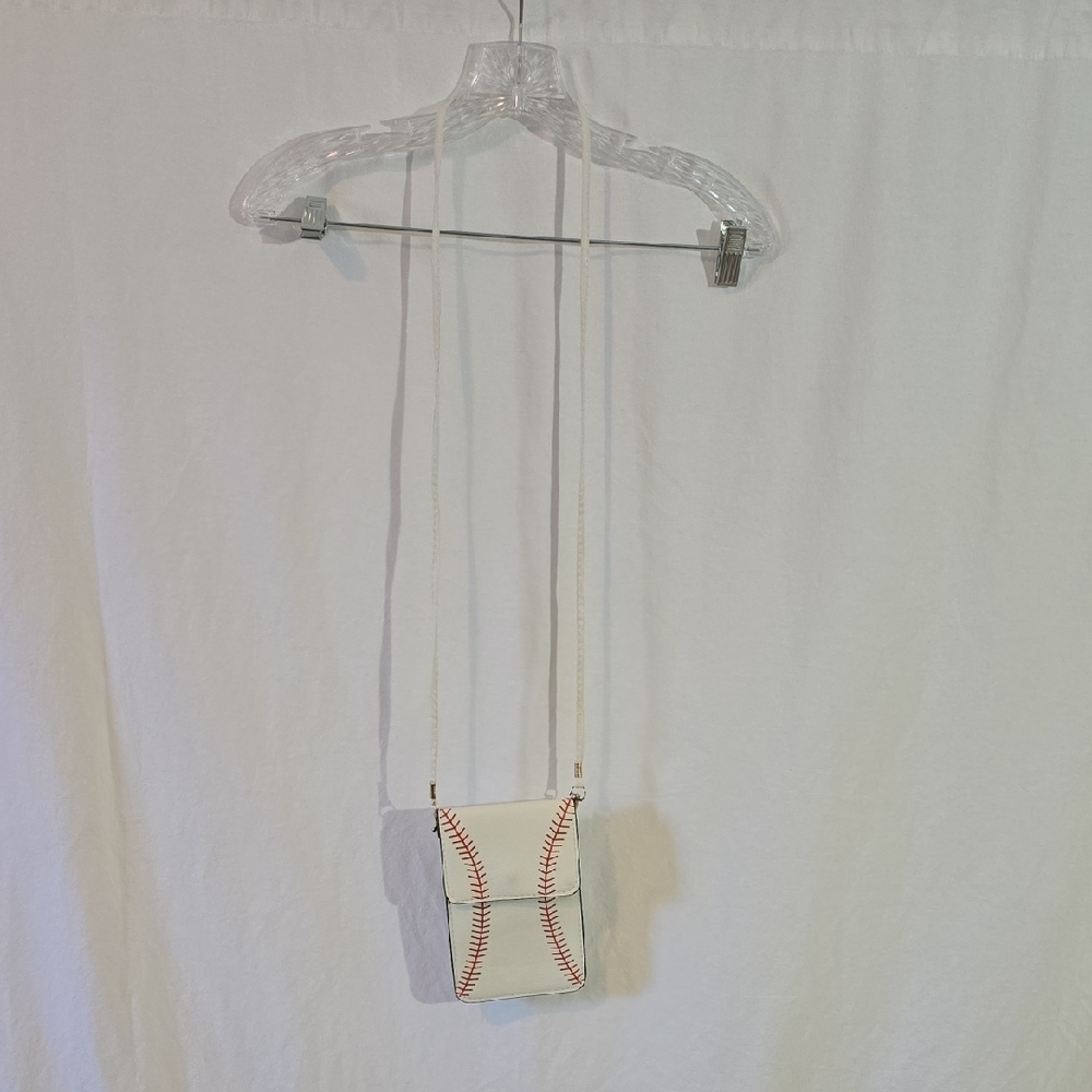 White Baseball Stitch Crossbody Bag